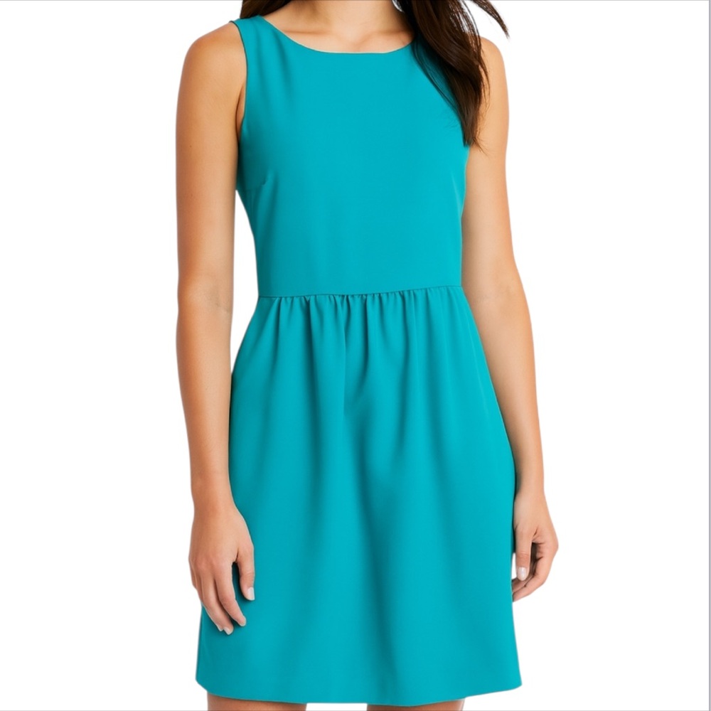 J Crew Turquoise Camille Shift Dress Lightweight Minimalist Sleeveless, Sz 2